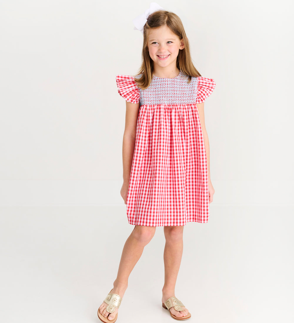 Angel Sleeve Daphne Bell Dress on model