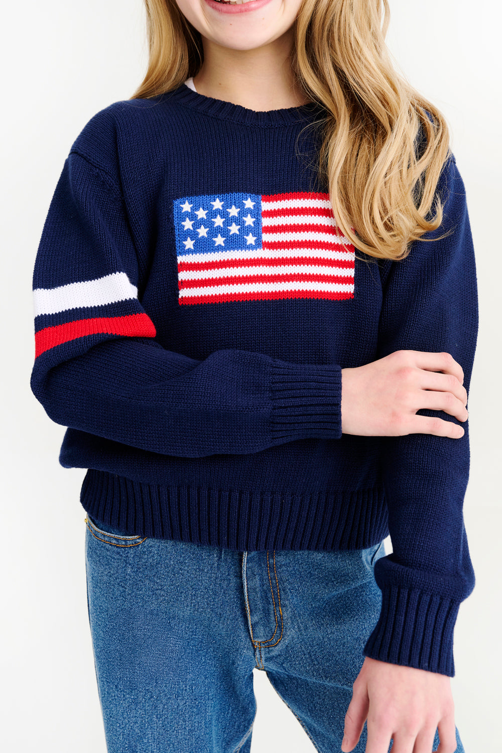 Seaton Intarsia Sweater on model 3