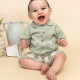 Palm Trees Sweater Shirt & Shorts Set