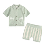Palm Trees Sweater Shirt & Shorts Set