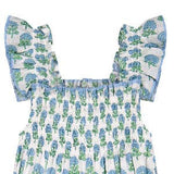 Mini Paloma Girls Dress - Aqua Floral
