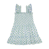 Mini Paloma Girls Dress - Aqua Floral