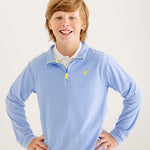 Prepletic Hayword Half Zip - Barbados Blue Stripe on model 2