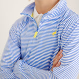 Prepletic Hayword Half Zip - Barbados Blue Stripe on model 3