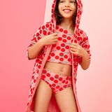 Long Sleeve Loop Terry Hoodie Cover Up - Summer Cherries