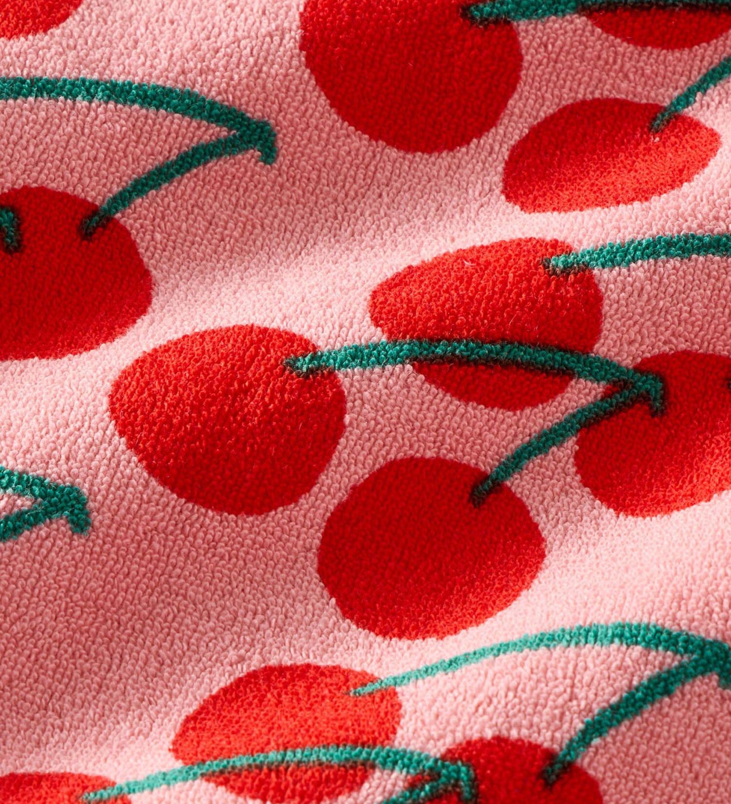 Long Sleeve Loop Terry Hoodie Cover Up - Summer Cherries