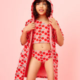 Long Sleeve Loop Terry Hoodie Cover Up - Summer Cherries