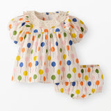 Baby Balloon Sleeve Poplin Dress & Bloomers Set