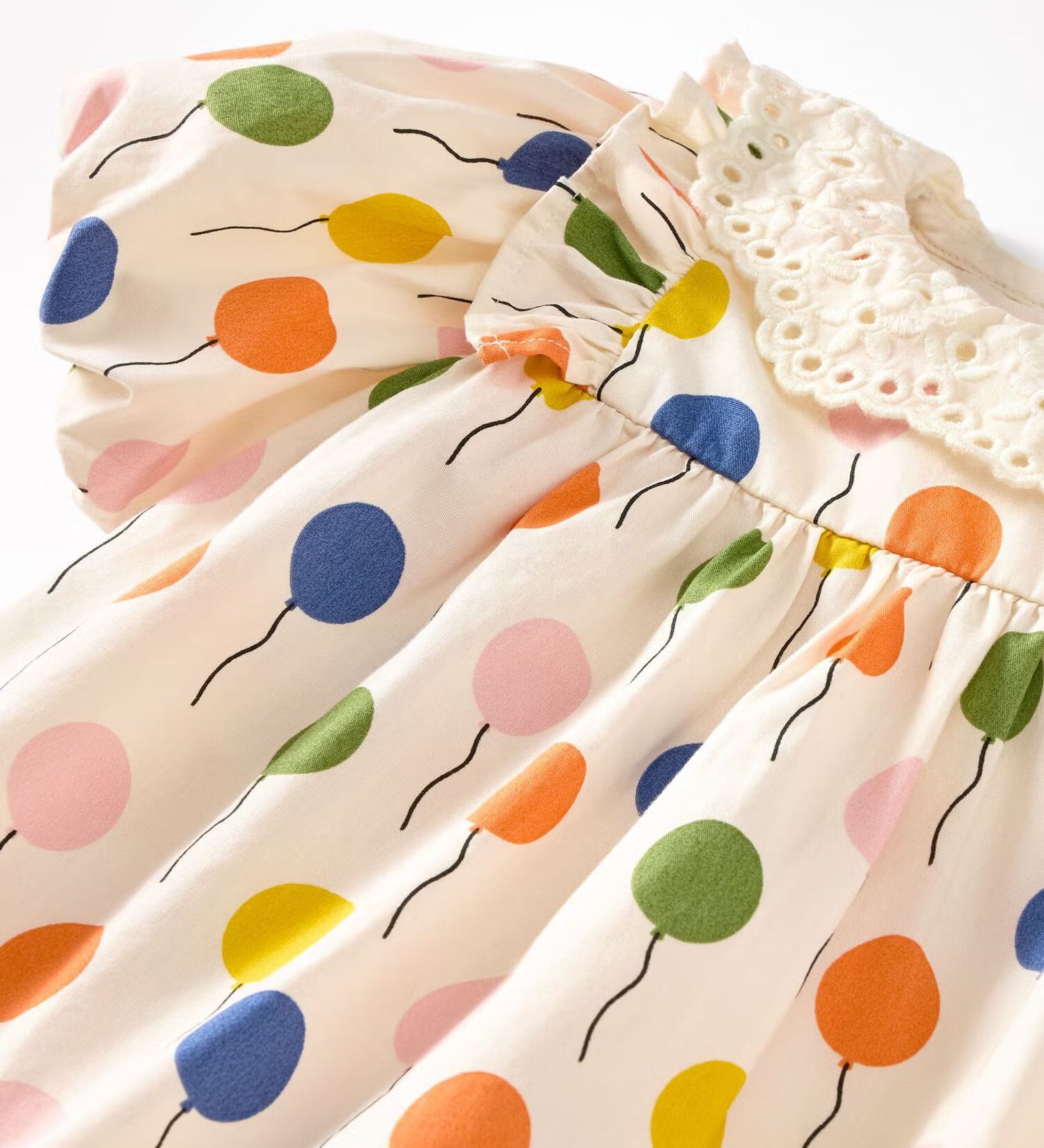 Baby Balloon Sleeve Poplin Dress & Bloomers Set