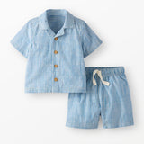 Baby Poplin Button Up Shirt & Shorts Set