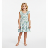 Mini Paloma Girls Dress - Aqua Floral