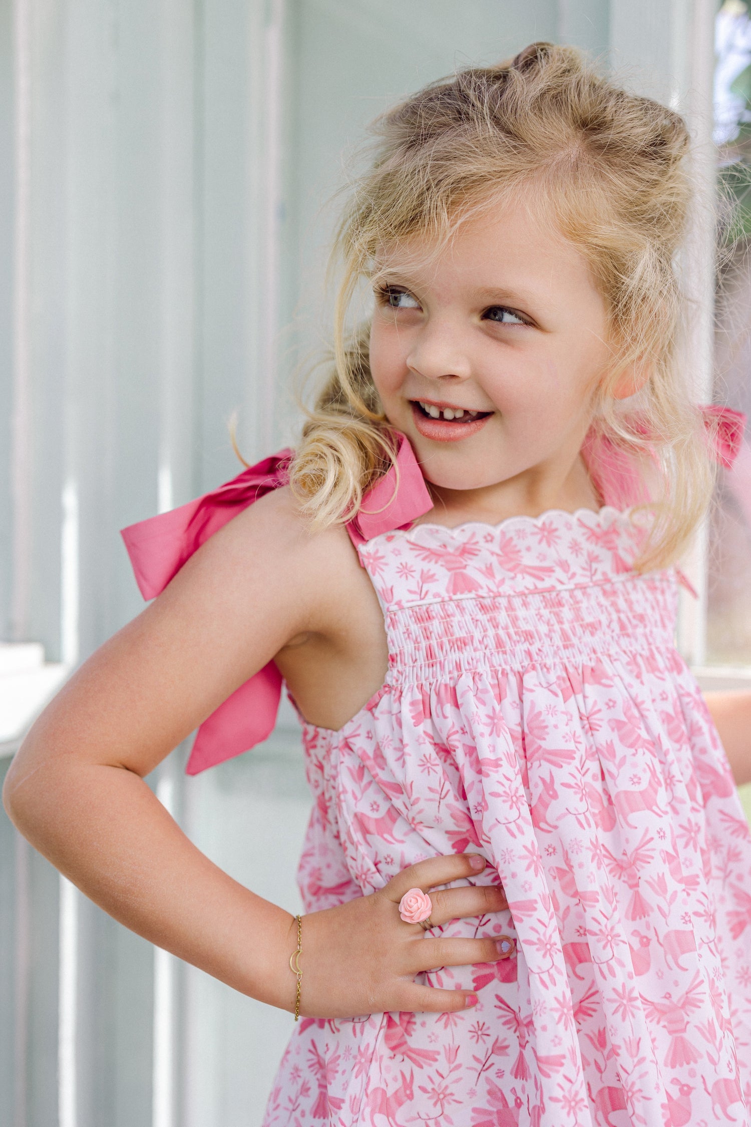 Pink Otomi Smocked Dress