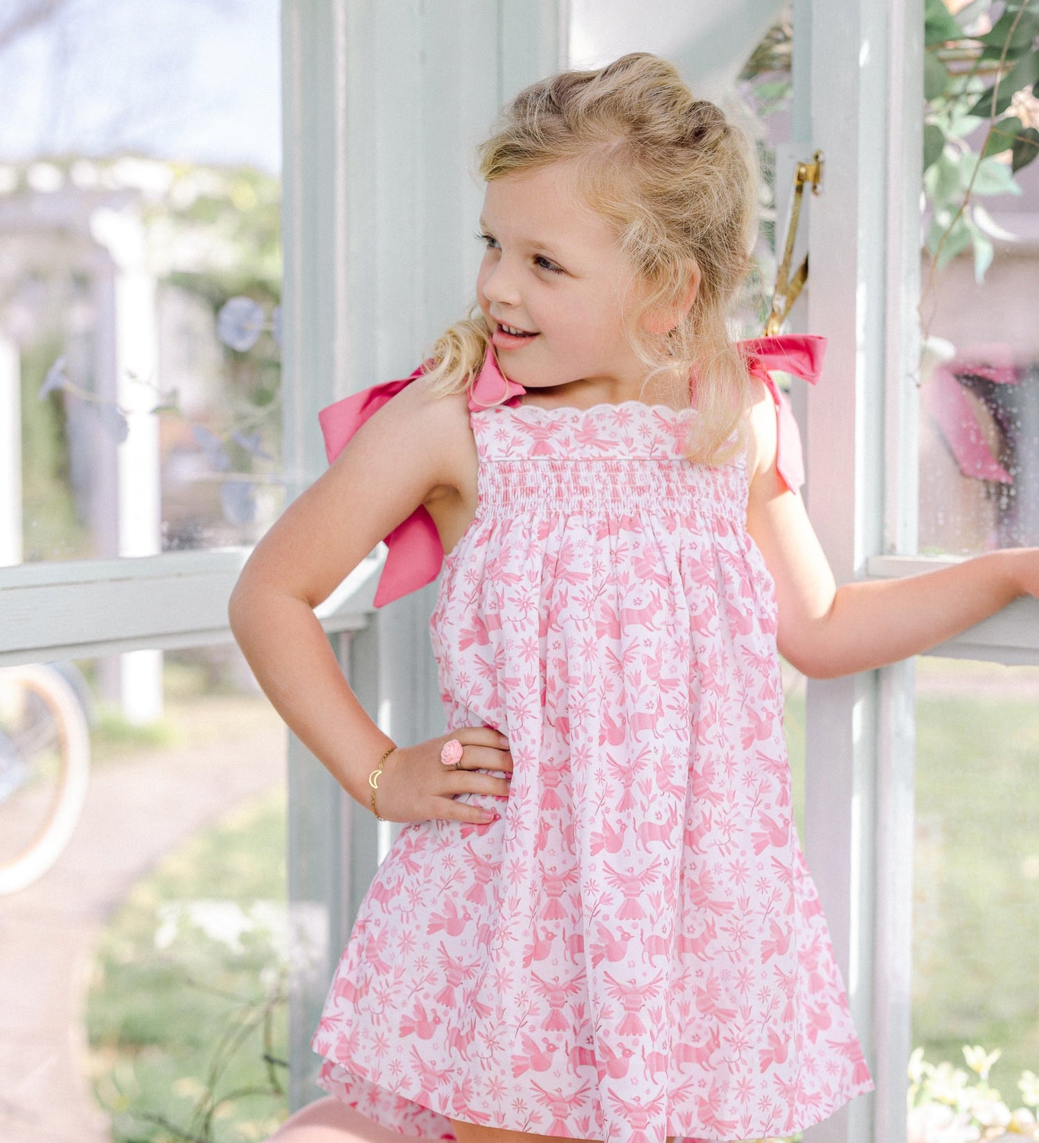Pink Otomi Smocked Dress
