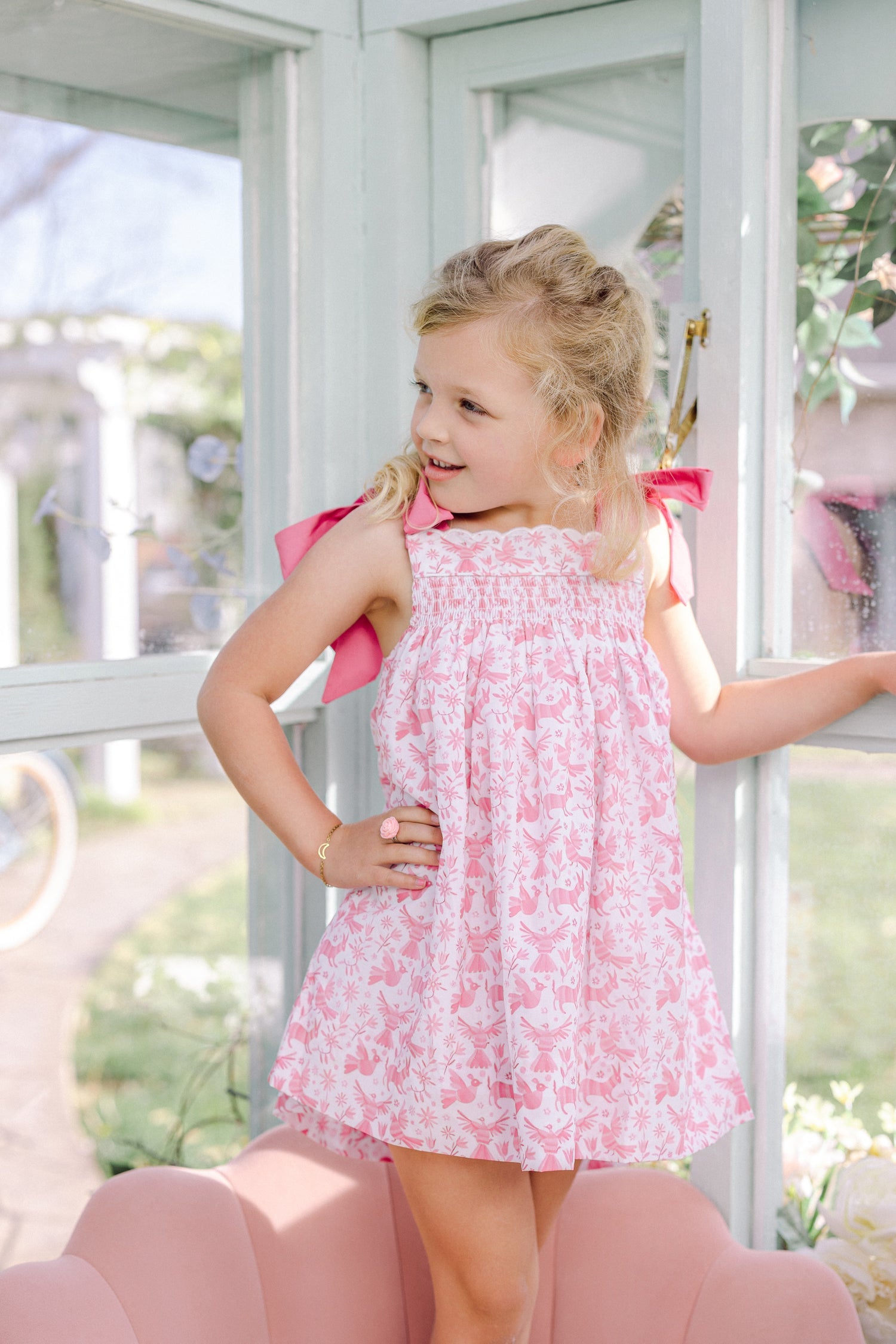 Pink Otomi Smocked Dress