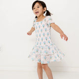 Hydrangeas with Bows Girls Mirrorball Dress