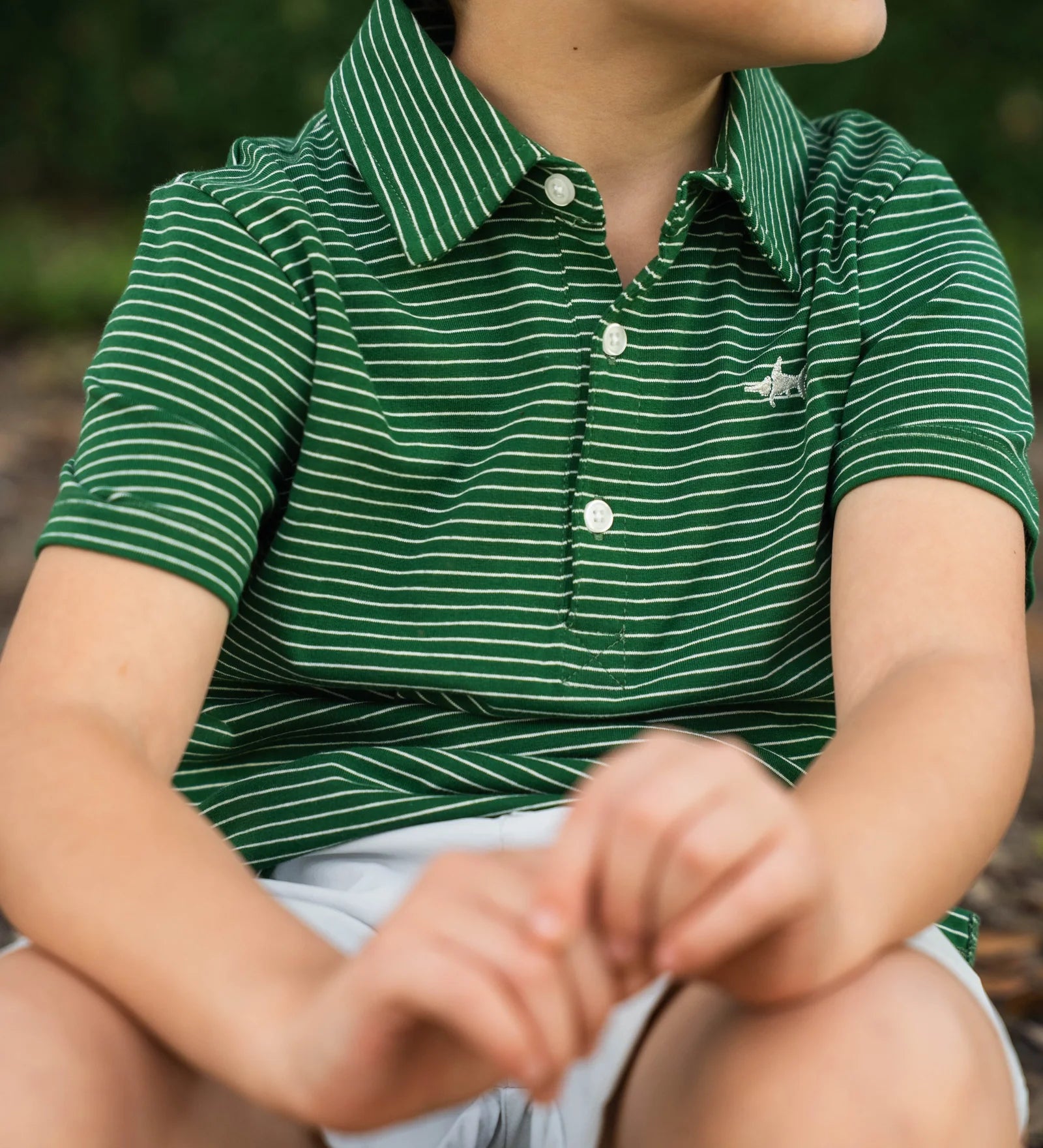 Banks Polo - Green/White Stripe