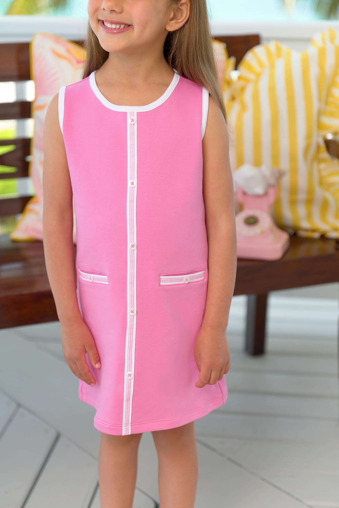 Annie Apron Dress on model 2