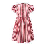 Candy Cane Striped Smocked Dress