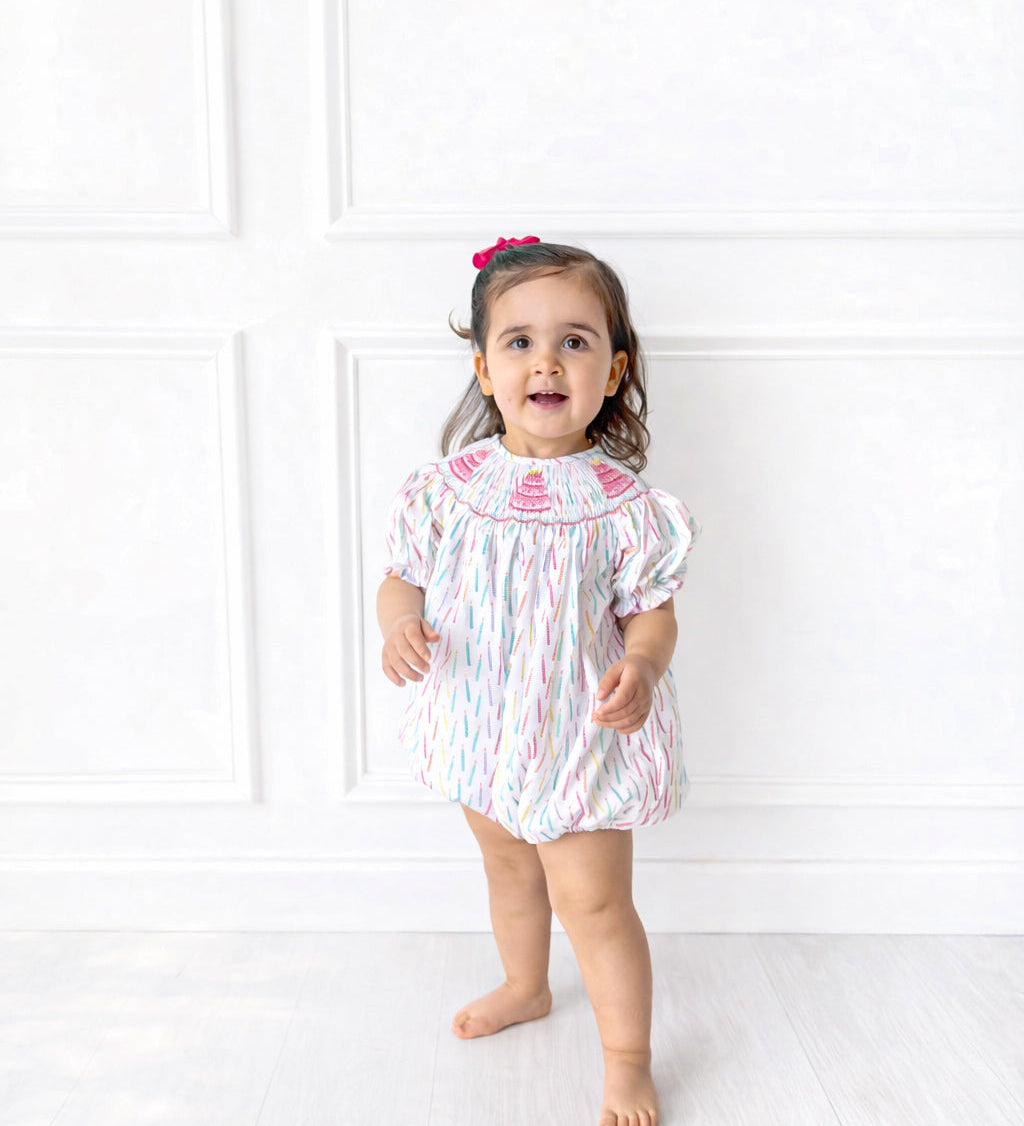 Birthday Candles Smocked Bubble