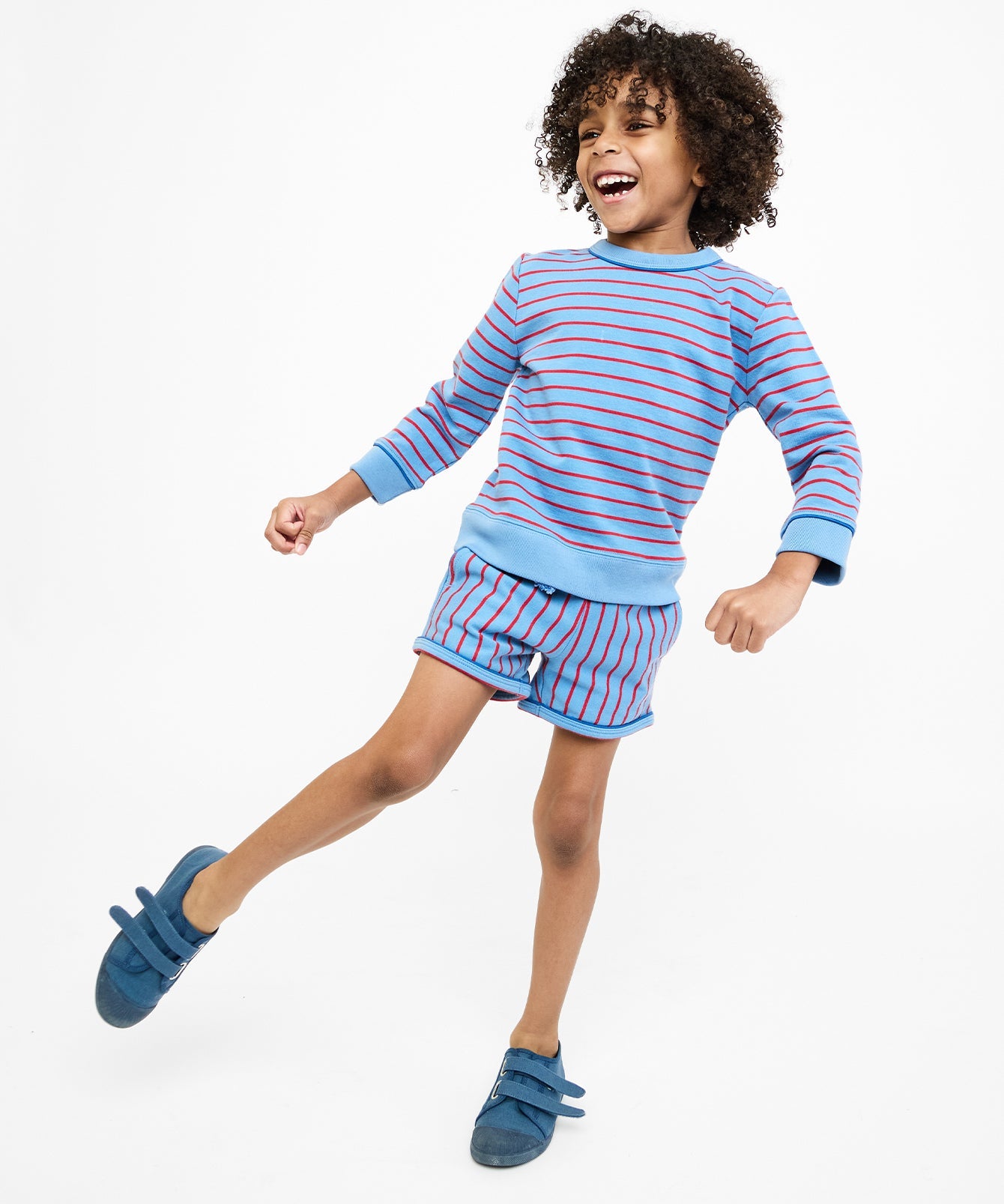 Remy Short Set Paprika French Stripe model 1