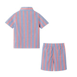 Boys Orange Striped Airy Oxford Set