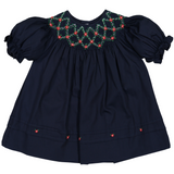 Smocked Navy Dress