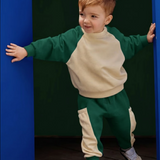 Baby Oversized French Terry Sweatshirt & Sweatpants Set-Green