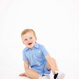 Sir Proper's Romper - Woven Yarn Sunrise Blvd Blue