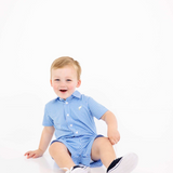 Sir Proper's Romper - Woven Yarn Sunrise Blvd Blue