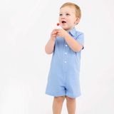 Sir Proper's Romper - Woven Yarn Sunrise Blvd Blue