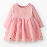 Baby Long Sleeve Tulle Shimmer Dress