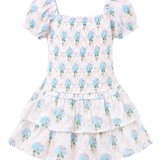 Hydrangeas with Bows Girls Mirrorball Dress