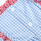 Blue Gingham American Flag Ruffle Dress