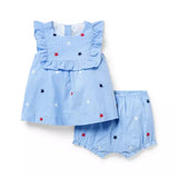 Embroidered Stars Matching Set