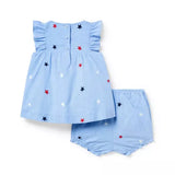 Embroidered Stars Matching Set