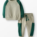 Baby Oversized French Terry Sweatshirt & Sweatpants Set-Green