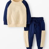 Baby Oversized French Terry Sweatshirt & Sweatpants Set-Navy