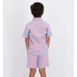 Boys Orange Striped Airy Oxford Set