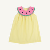 Sleeveless Tabitha's Teacher's Pet Dress - Lake Worth Yellow with Watermelon flat lay