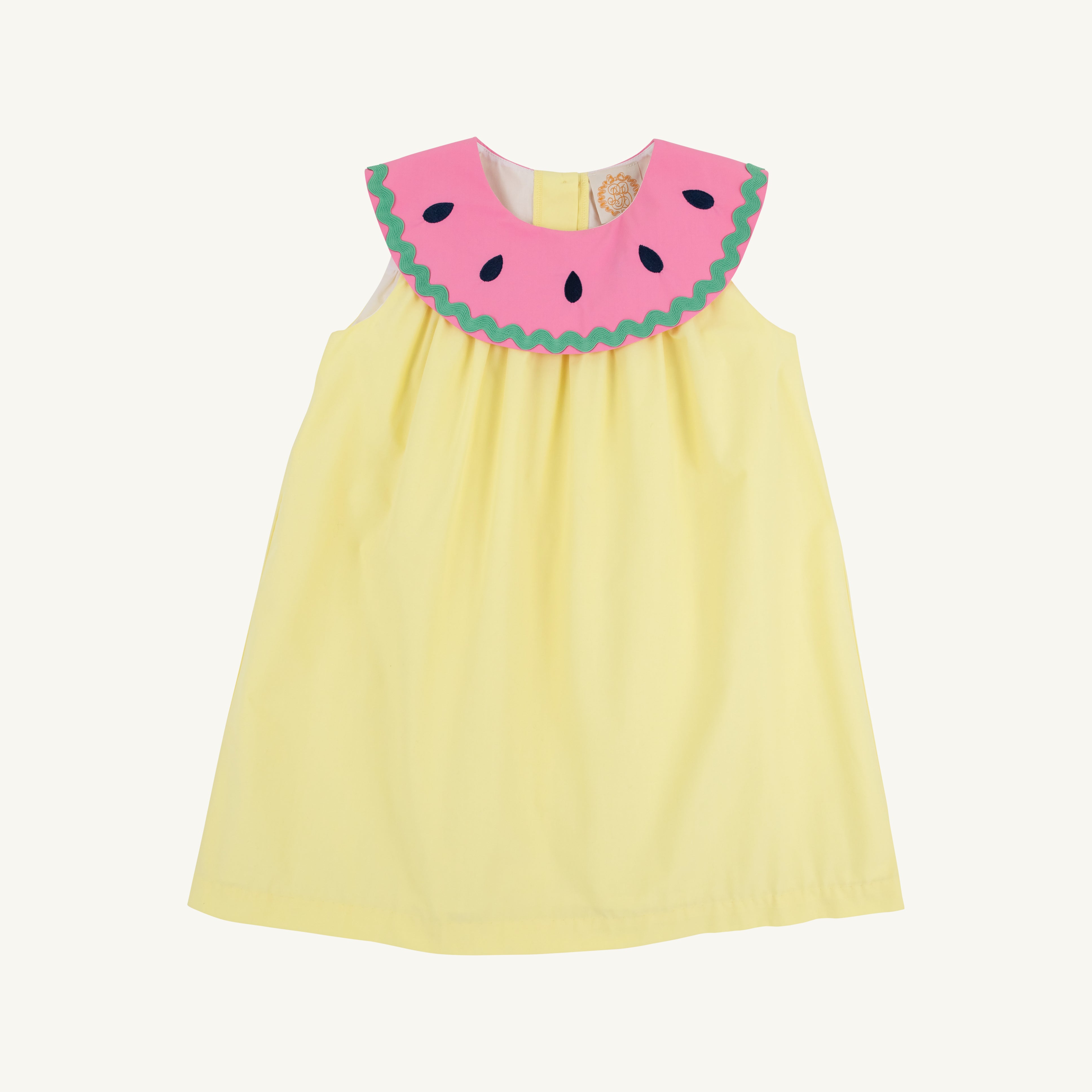 Sleeveless Tabitha's Teacher's Pet Dress - Lake Worth Yellow with Watermelon flat lay
